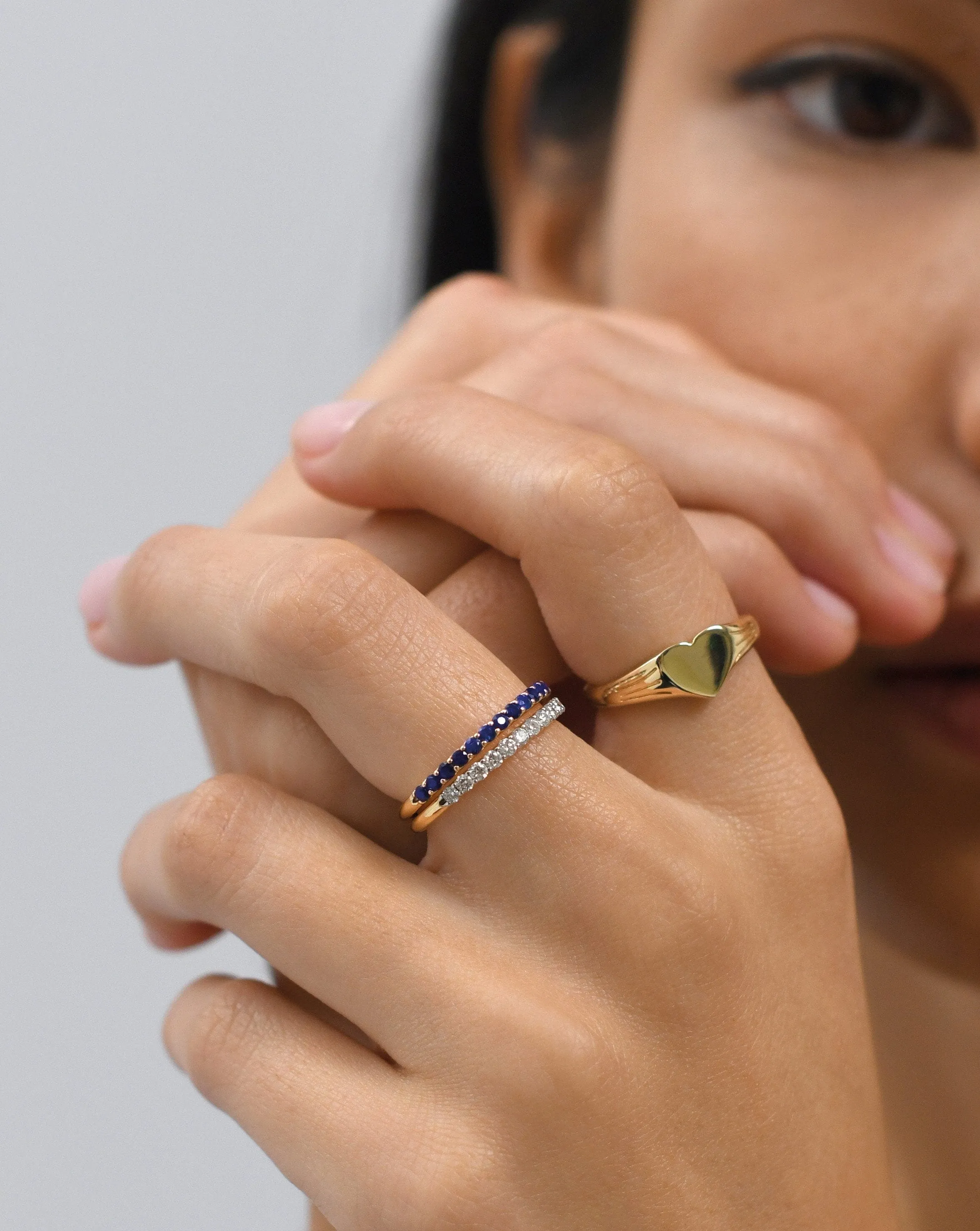 Fine Half Sapphire Eternity Ring | 14k Solid Gold/Sapphire