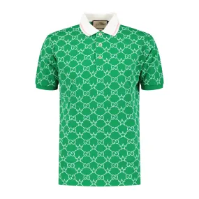 GUCCI All Over GG Polo Shirt Green