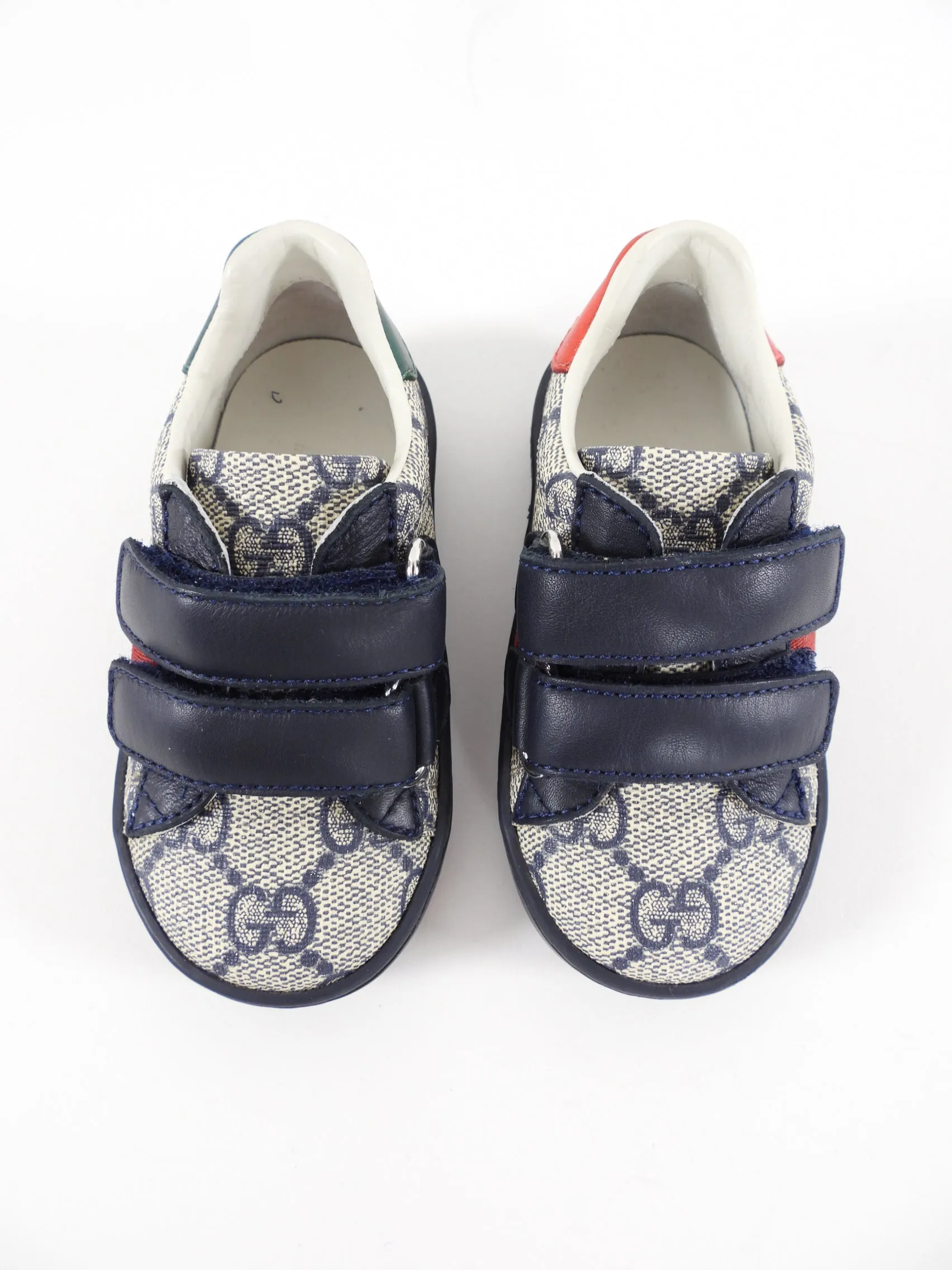 Gucci Baby Monogram Supreme Navy Low Top Sneakers - 20