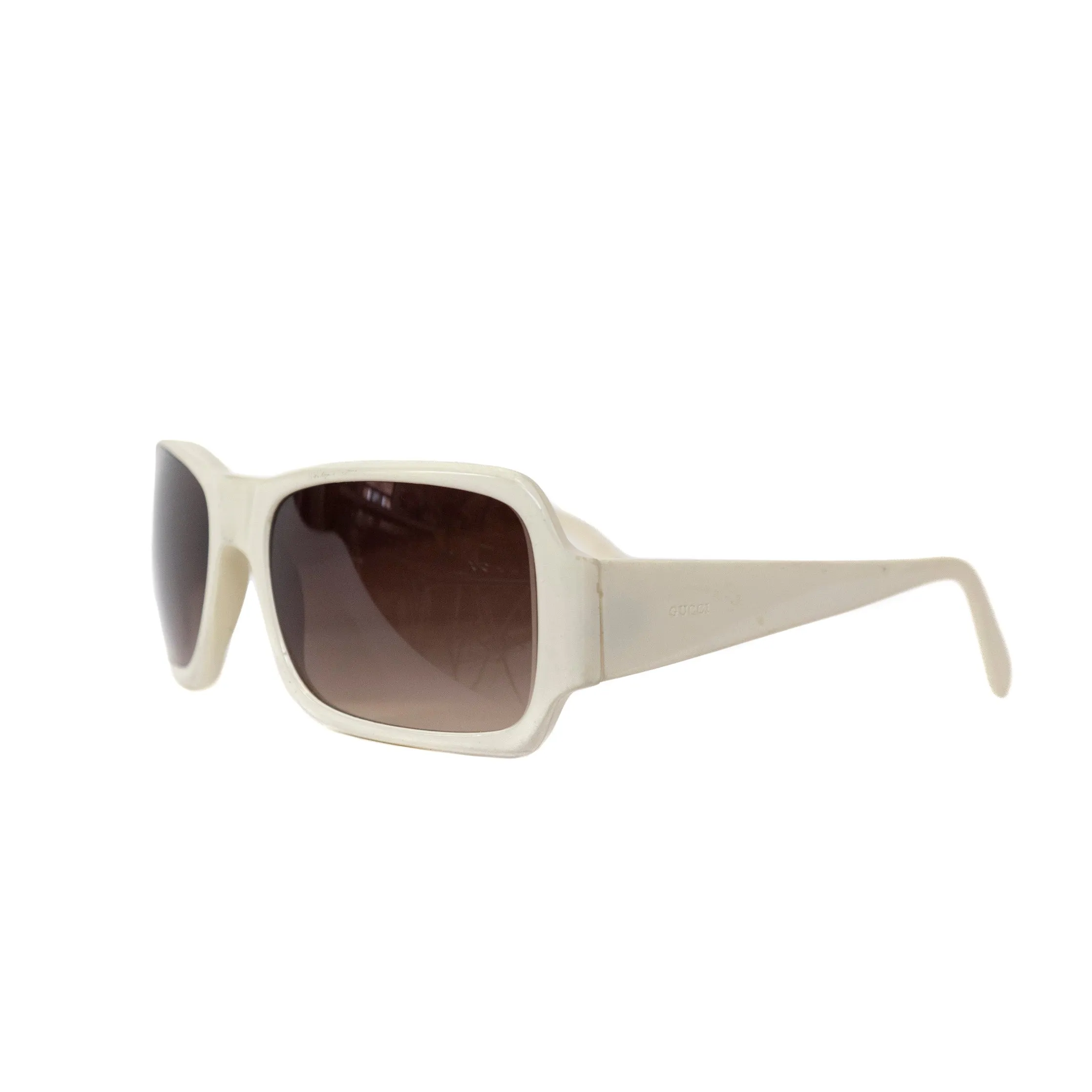 Gucci Oversized Squared Cream Sunglasses