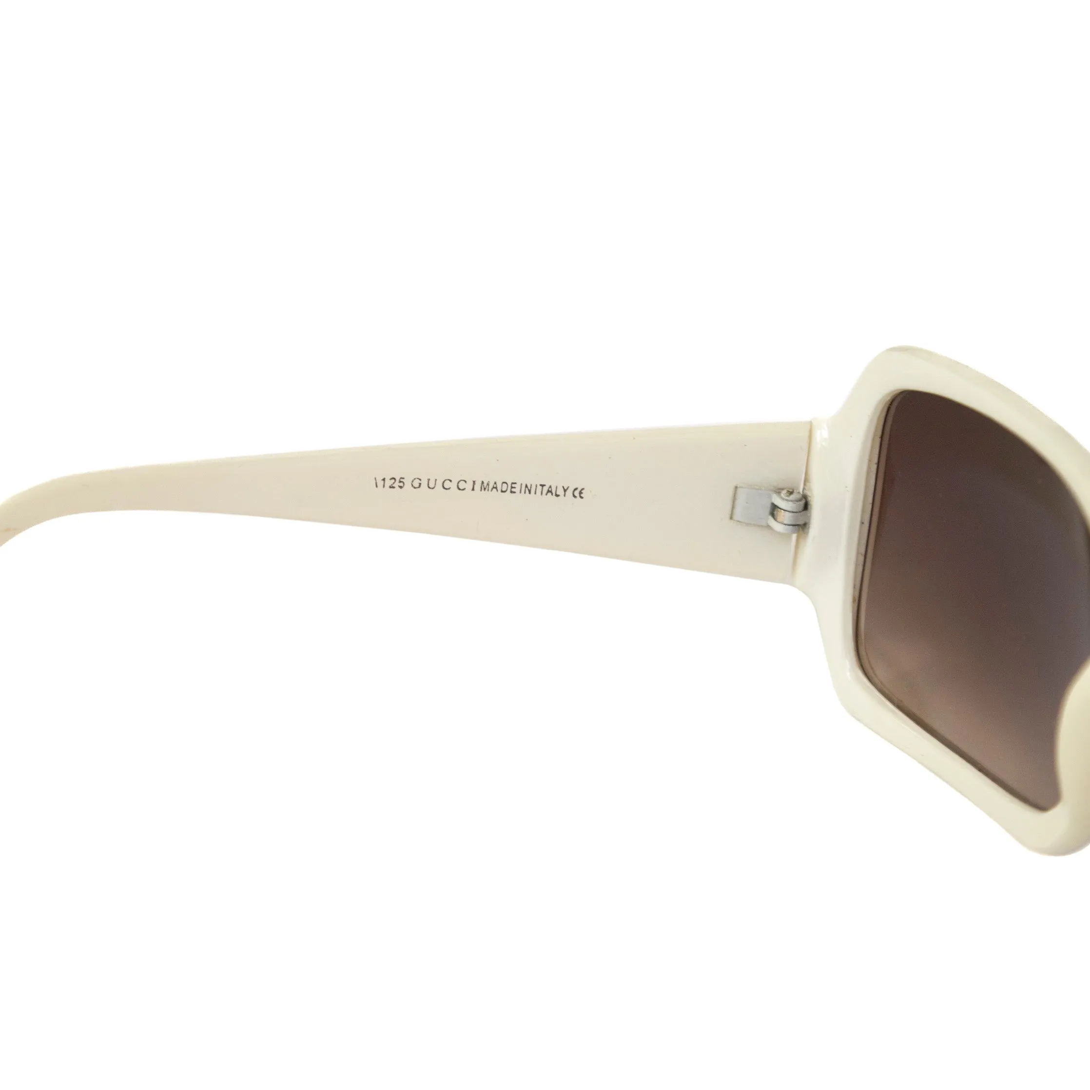 Gucci Oversized Squared Cream Sunglasses