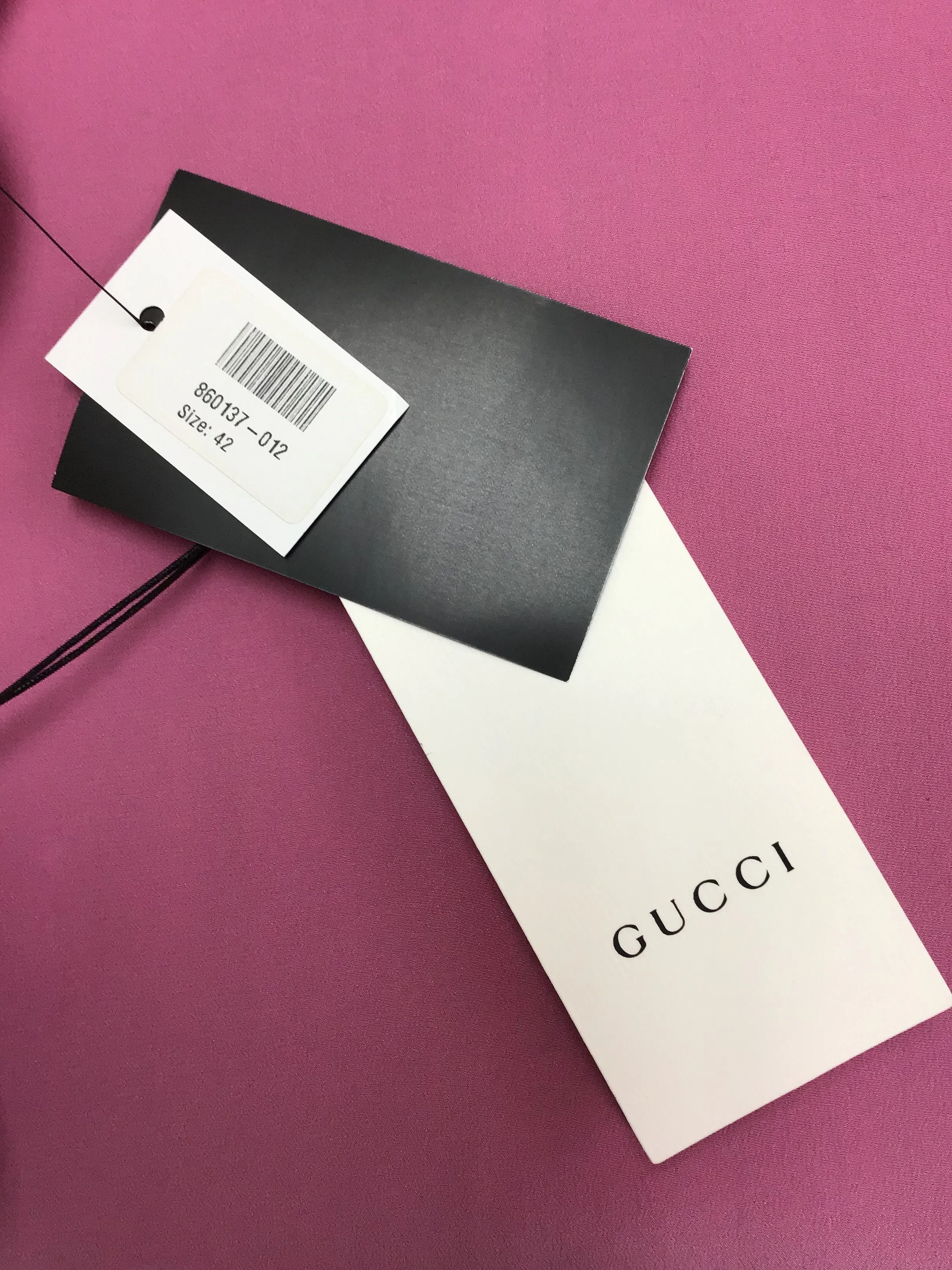 Silk Crepe De Chine Blouse by Gucci with Pleated Placket, Size M