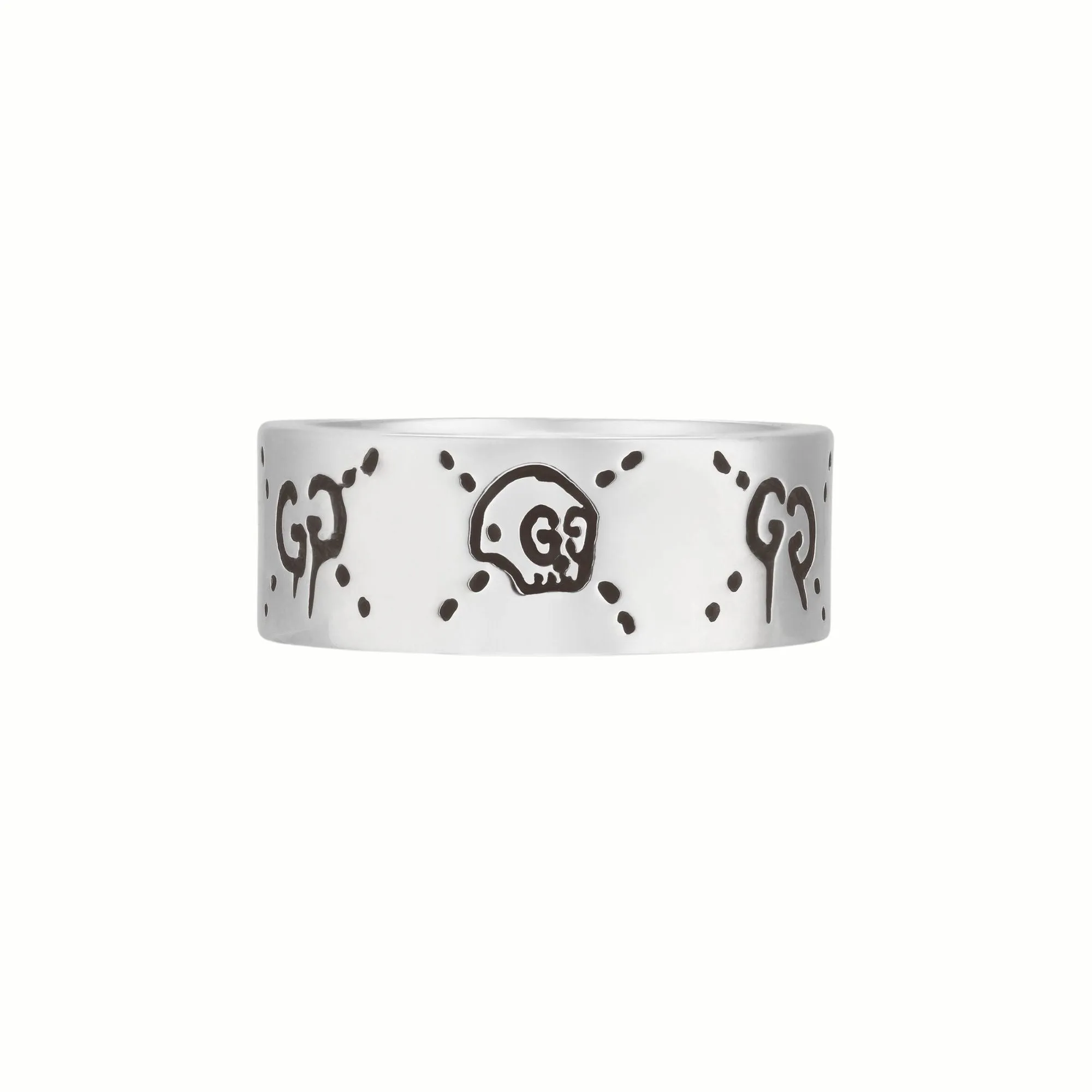 GUCCI POLISHED STERLING SILVER 9MM GHOST RING SZ 9