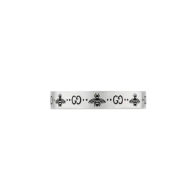 GUCCI SIGNATURE 4MM BAND ENGRAVED WITH GG AND BEE