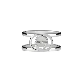 GUCCI STERLING SILVER 9MM INTERLOCKING G RING SZ 6.75