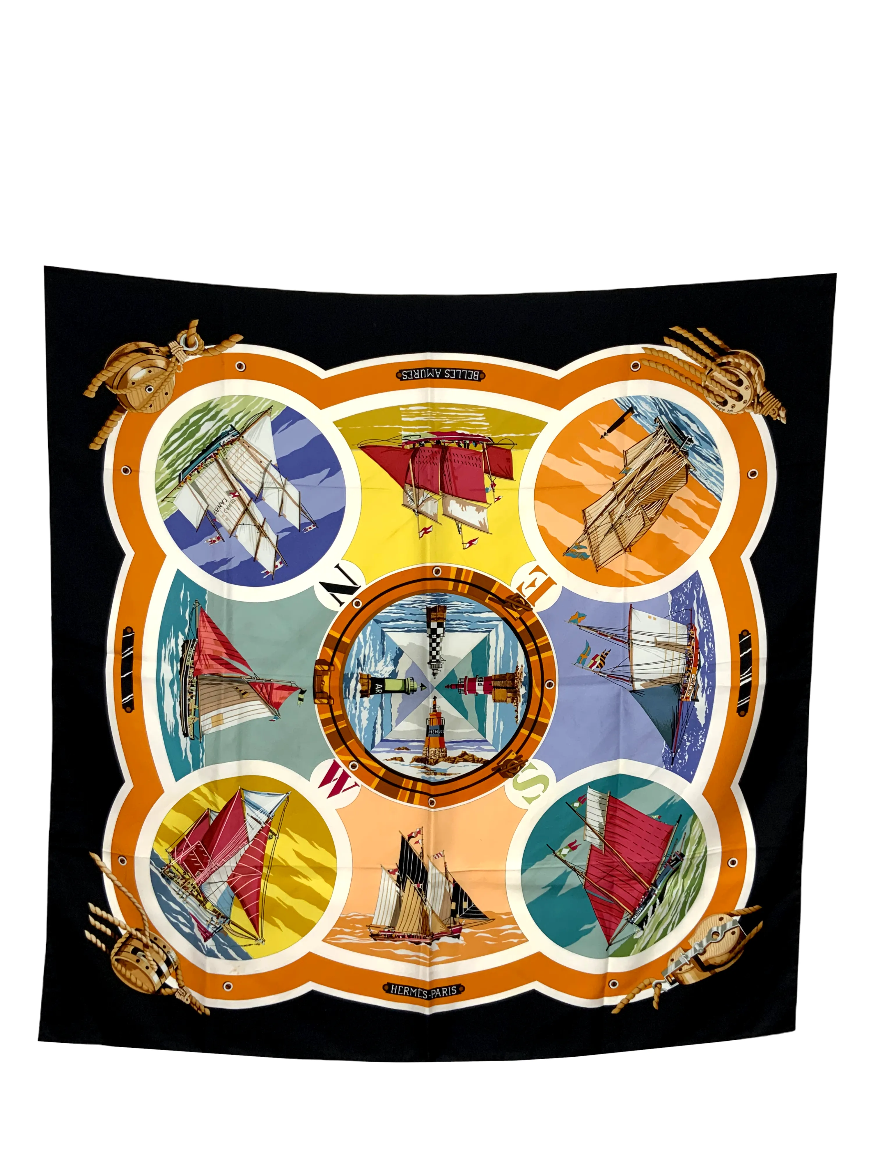 Hermes Belles Amures Silk Scarf 90