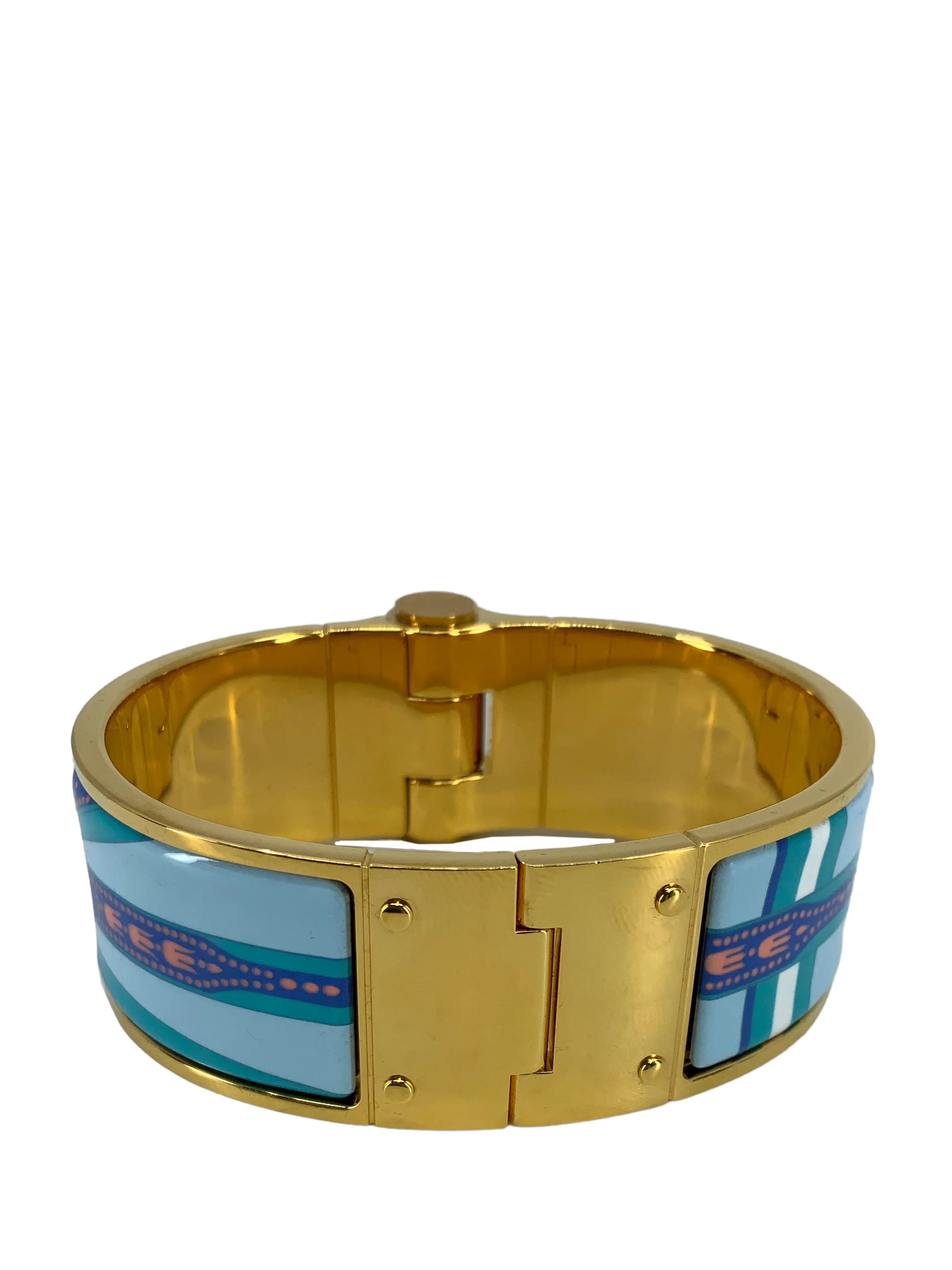 Hermes Enamel Wide Hinged Bracelet M