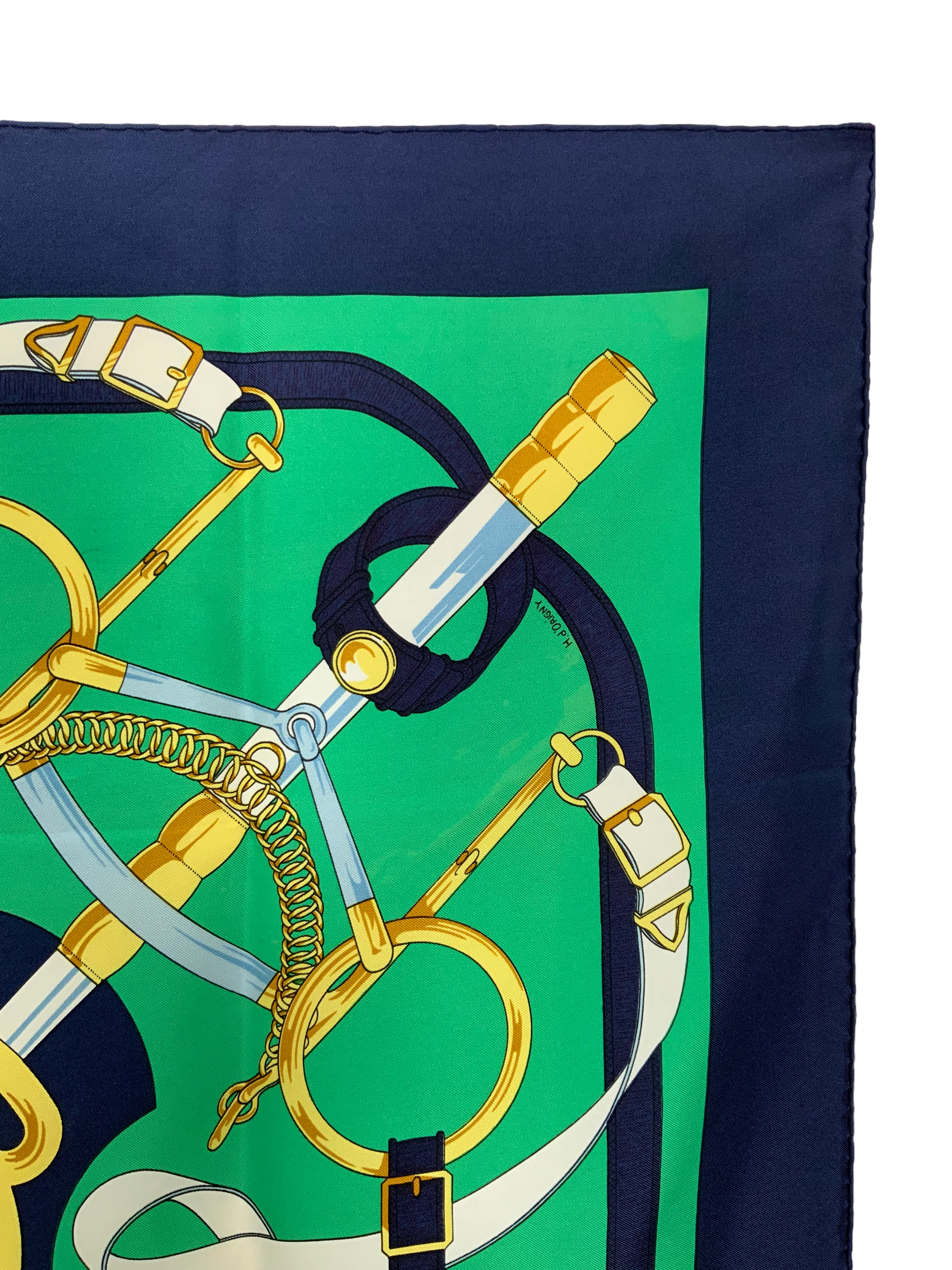 HERMES Eperon D'or Silk Scarf 90