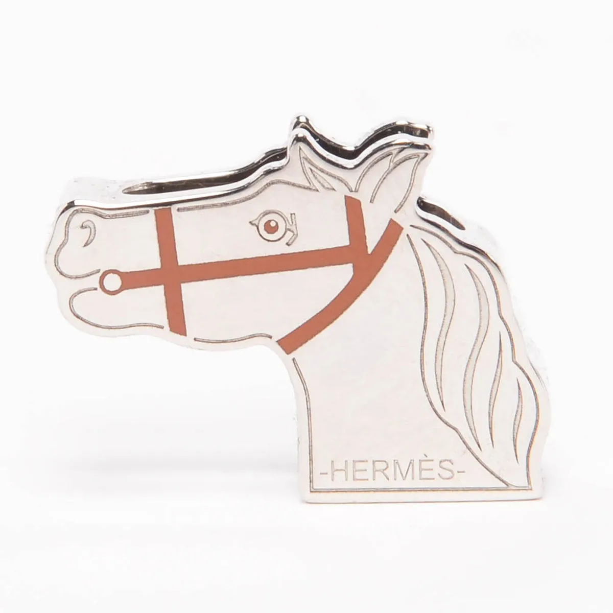 Hermes Fauve Enamel & Palladium Quadrige Twilly Ring