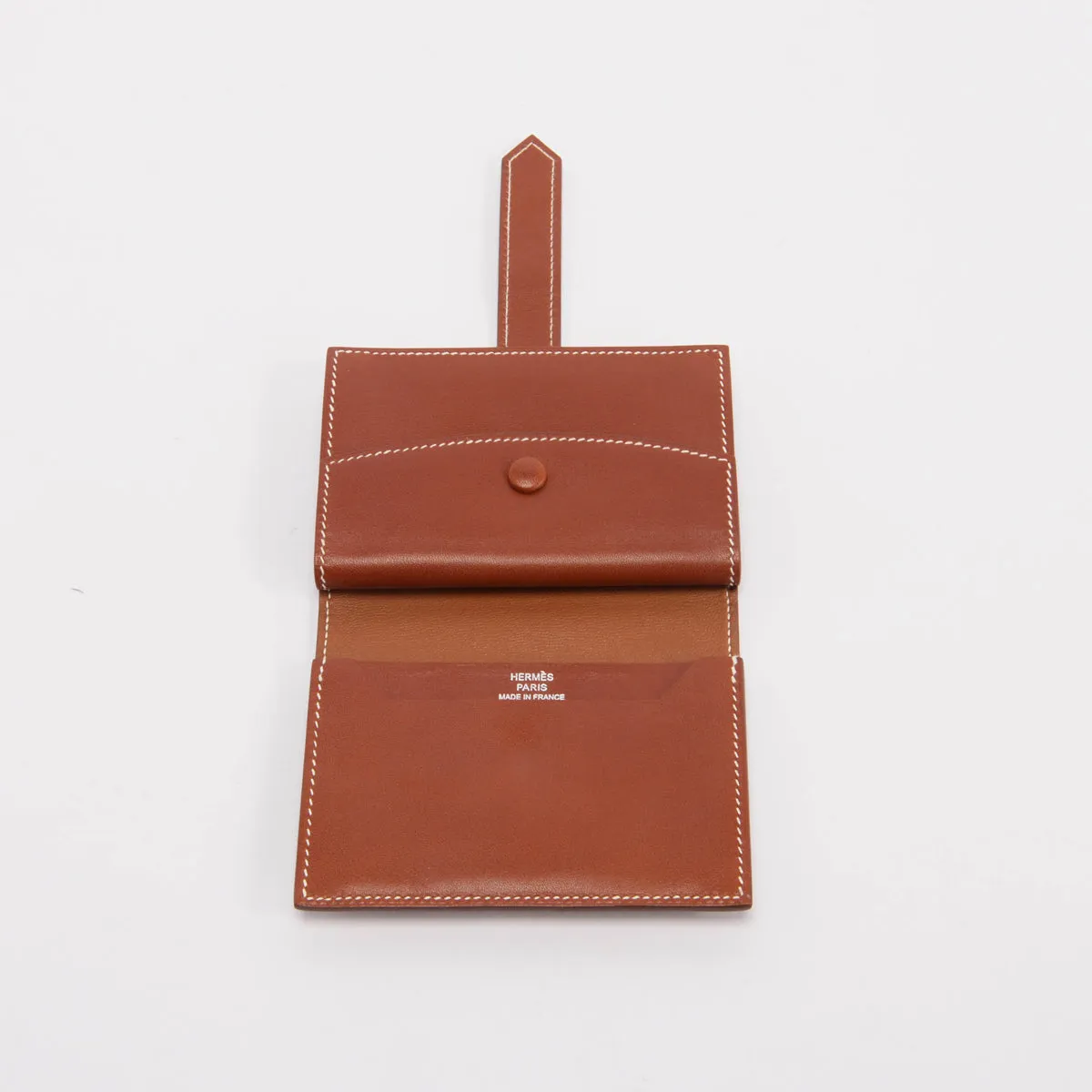 Hermes Fauve Tadelakt Mini Bearn Wallet