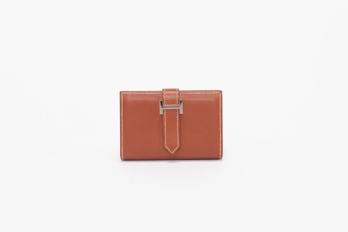 Hermes Fauve Tadelakt Mini Bearn Wallet