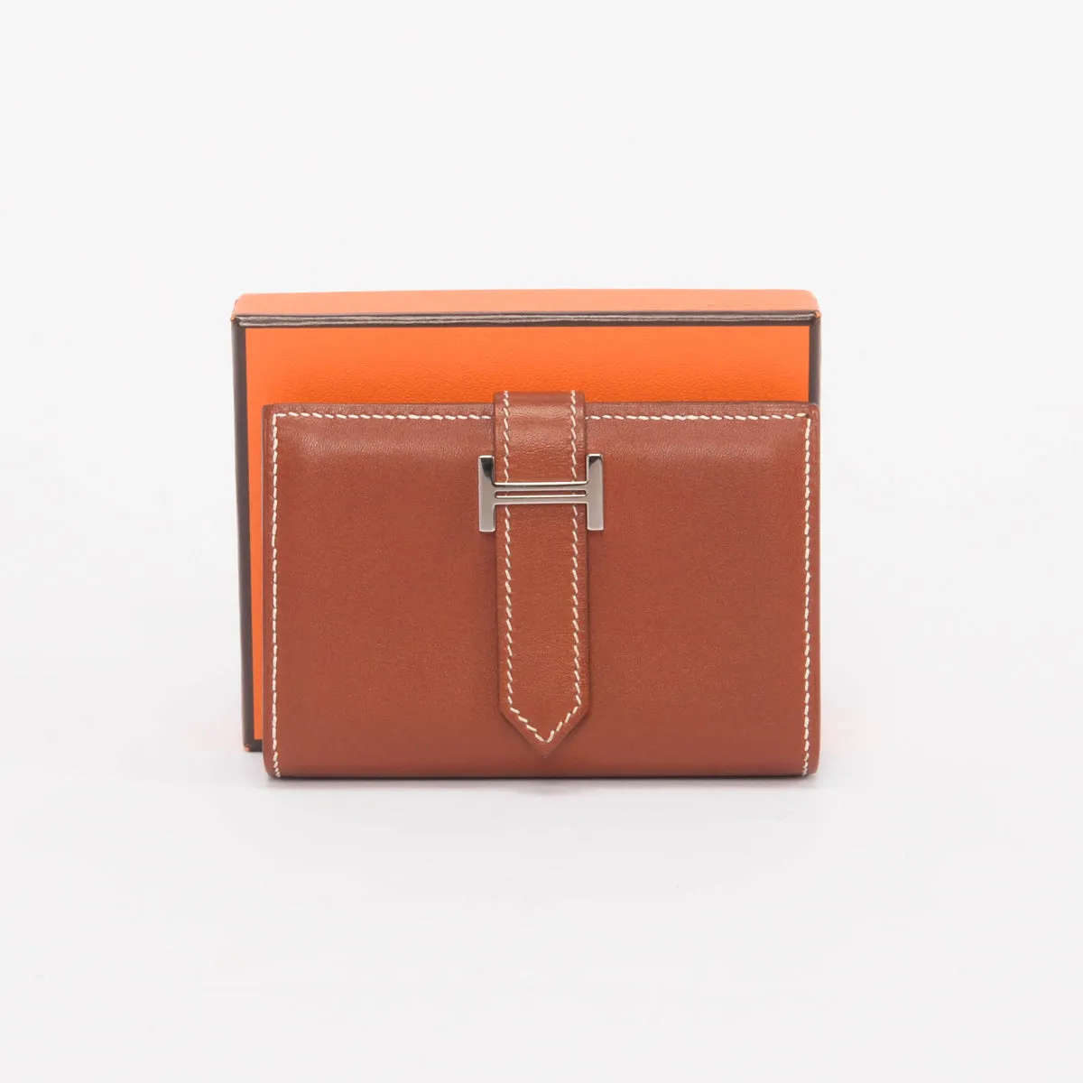 Hermes Fauve Tadelakt Mini Bearn Wallet