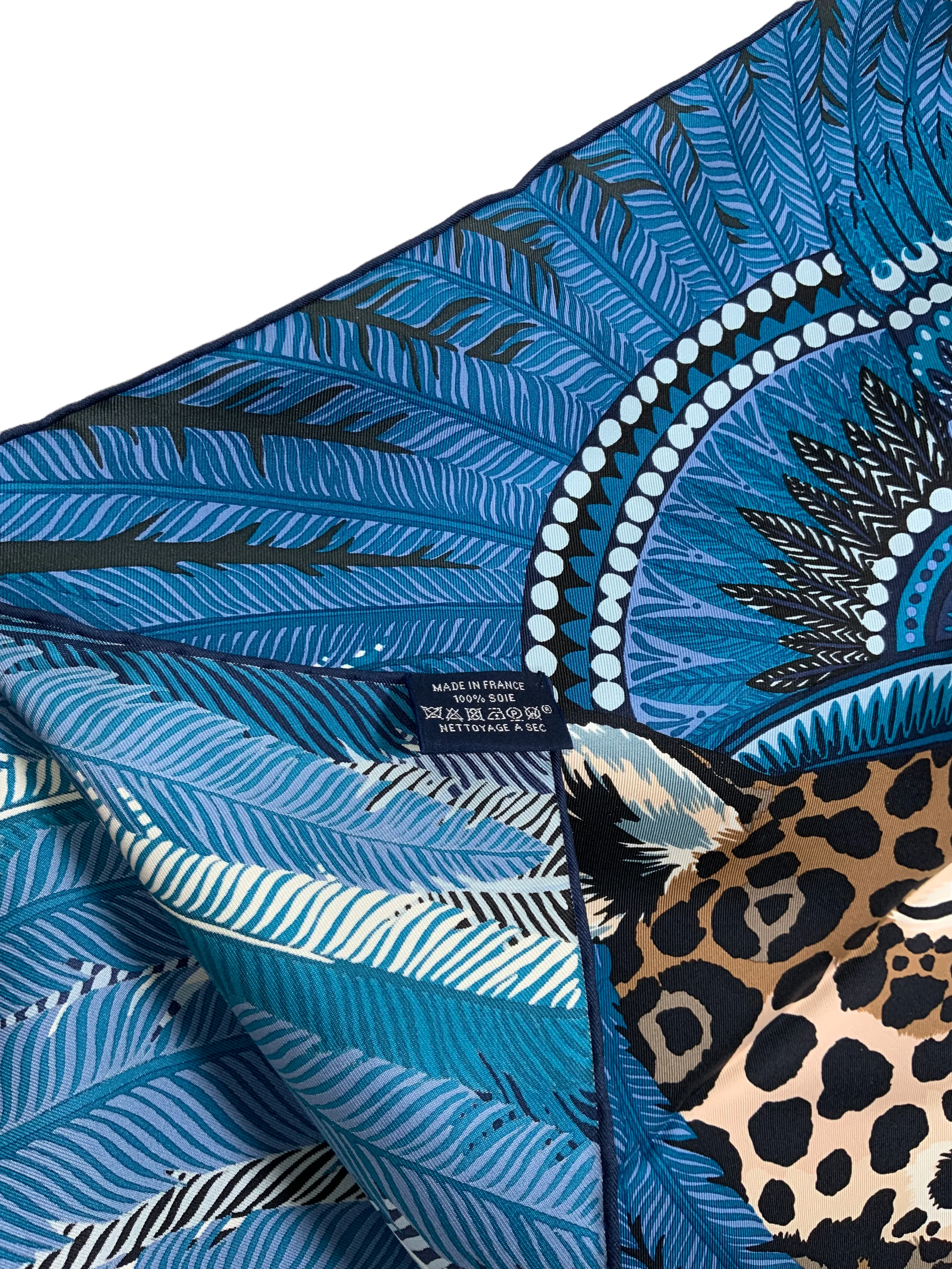 Hermes Jaquar Quetzal Silk Scarf 90