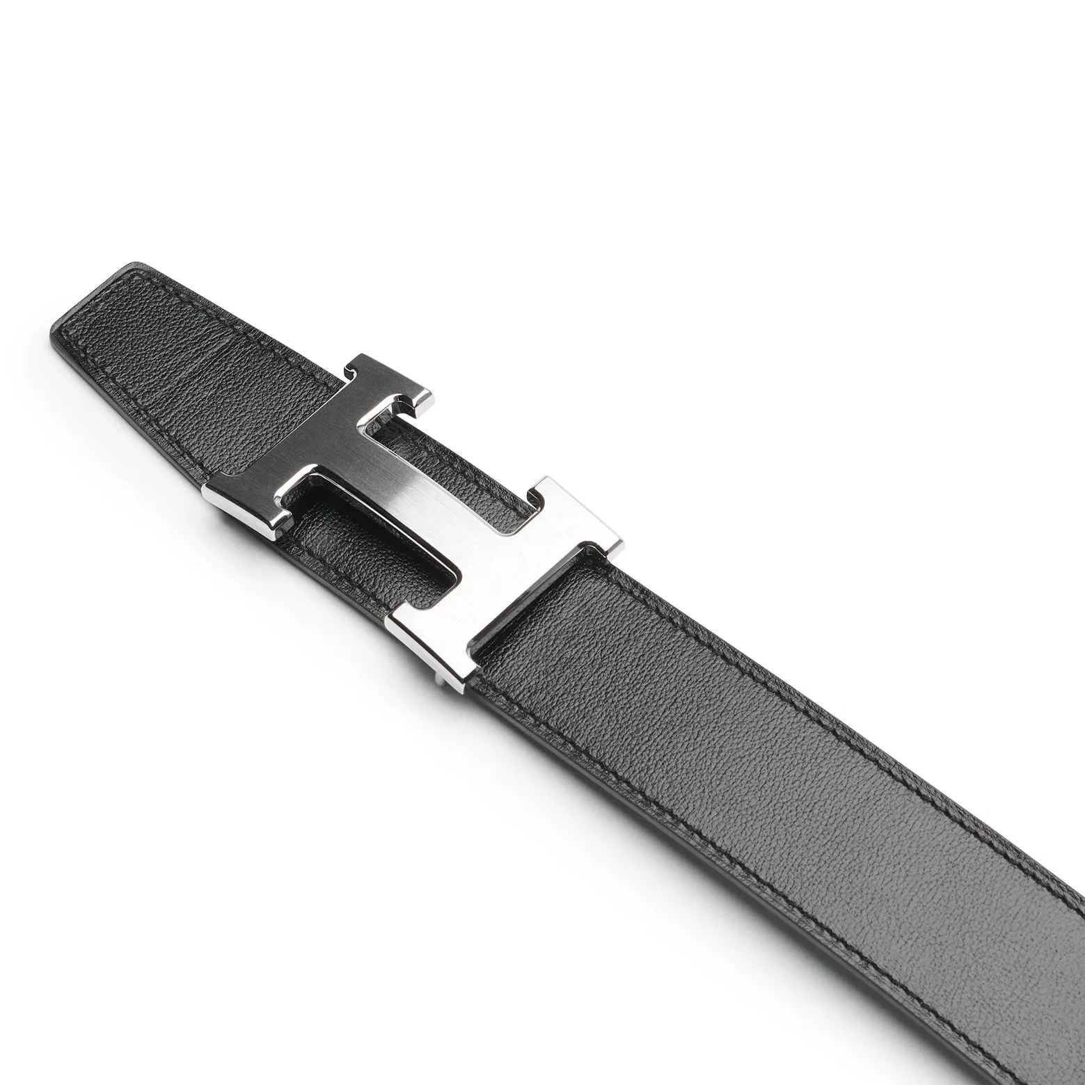 Hermes Paris H Buckle & Reversible Leather Strap 32mm Belt Noir tain