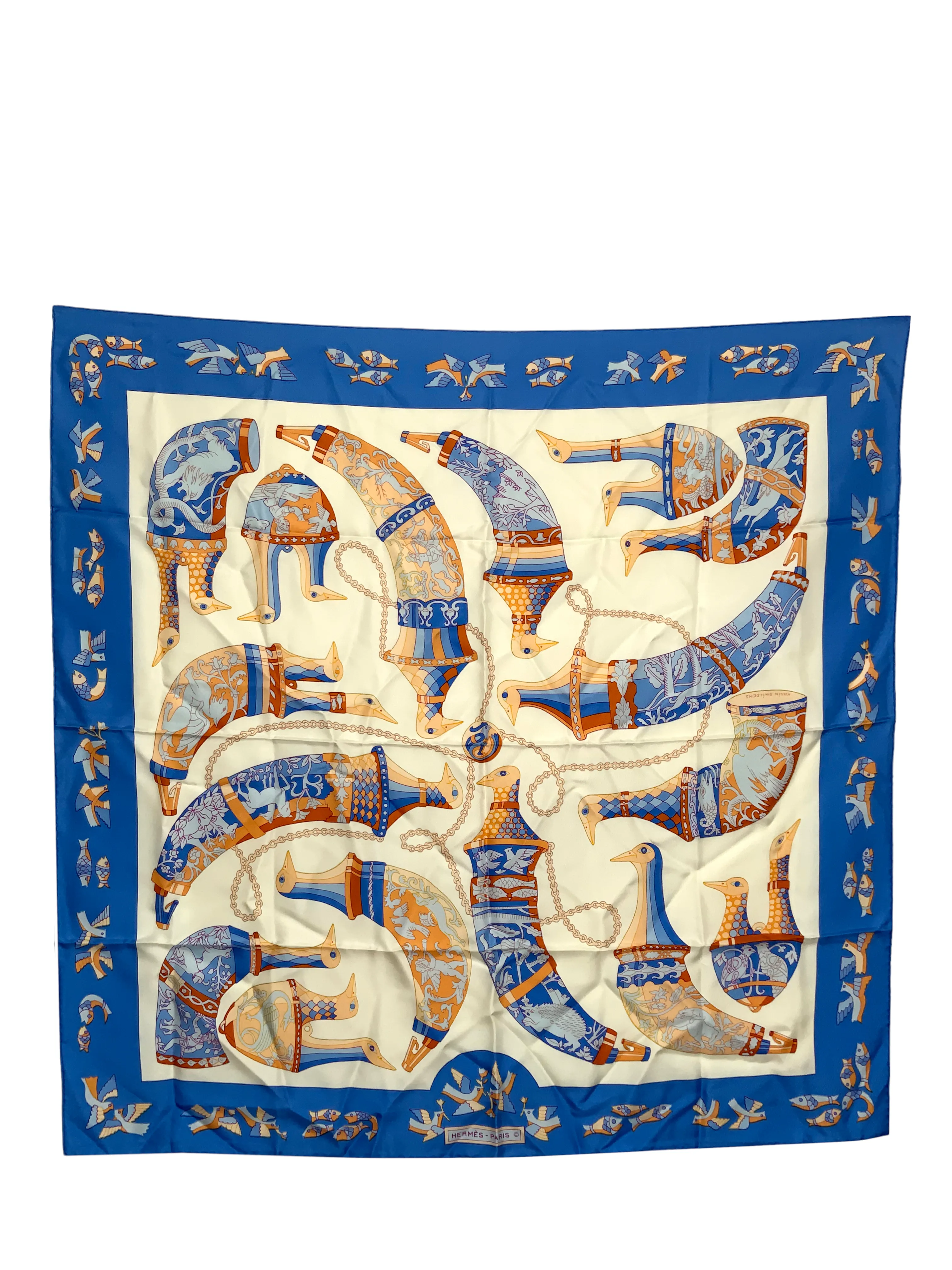 HERMES Rhytons Silk Scarf 90