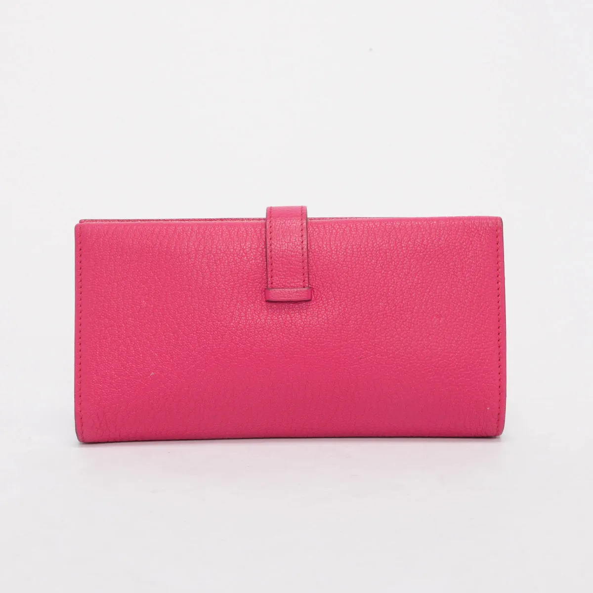 Hermes Rose Pourpre Chevre Mysore Trifold Bearn Wallet