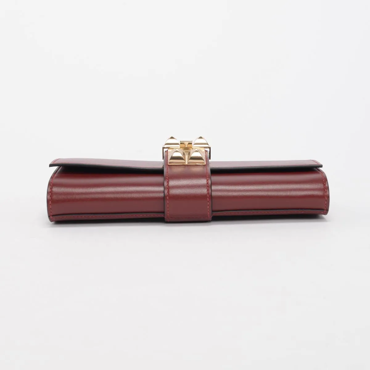 Hermes Rouge H Tadelakt Medor 23 Clutch