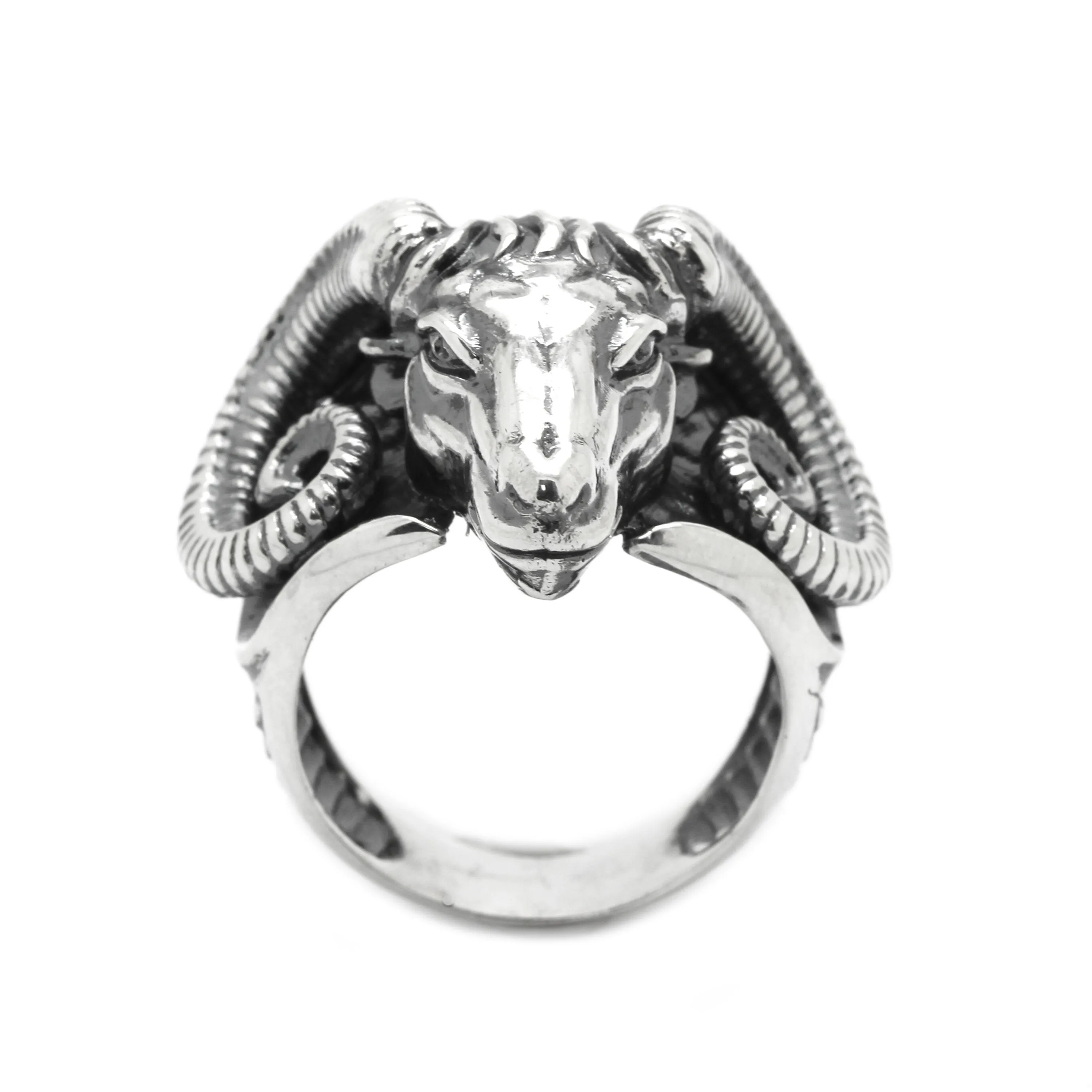 Huge Ram  Aries Zodiac  Men Ring Silver