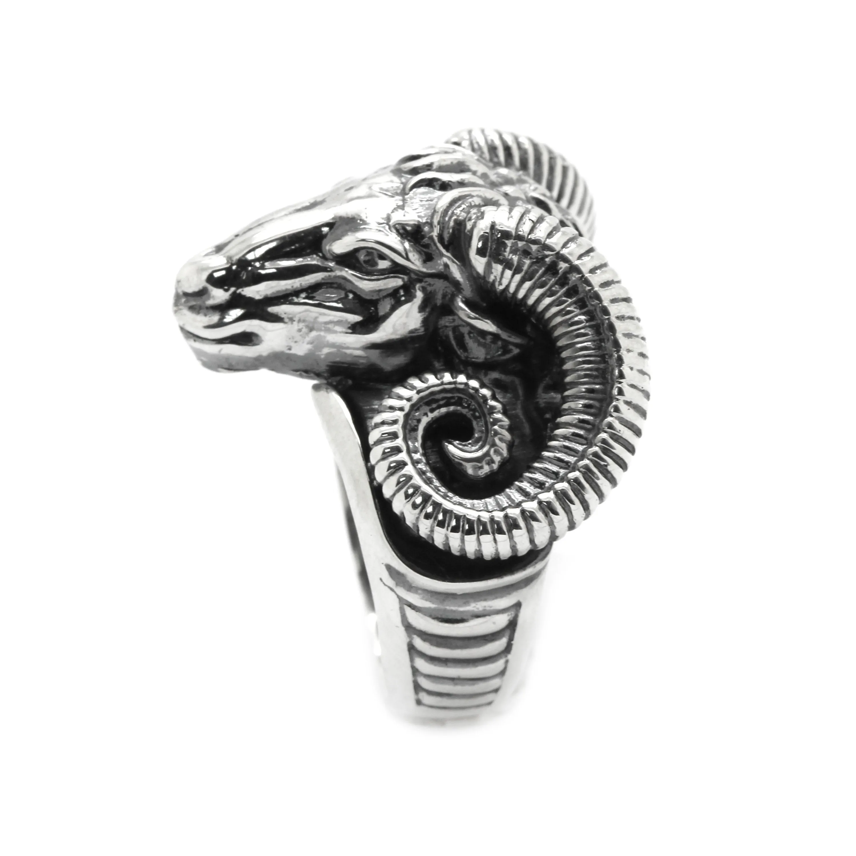 Huge Ram  Aries Zodiac  Men Ring Silver