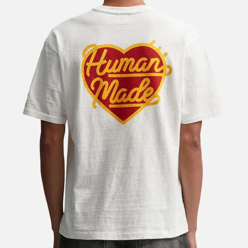 Human Made Red Heart Badge Tee White