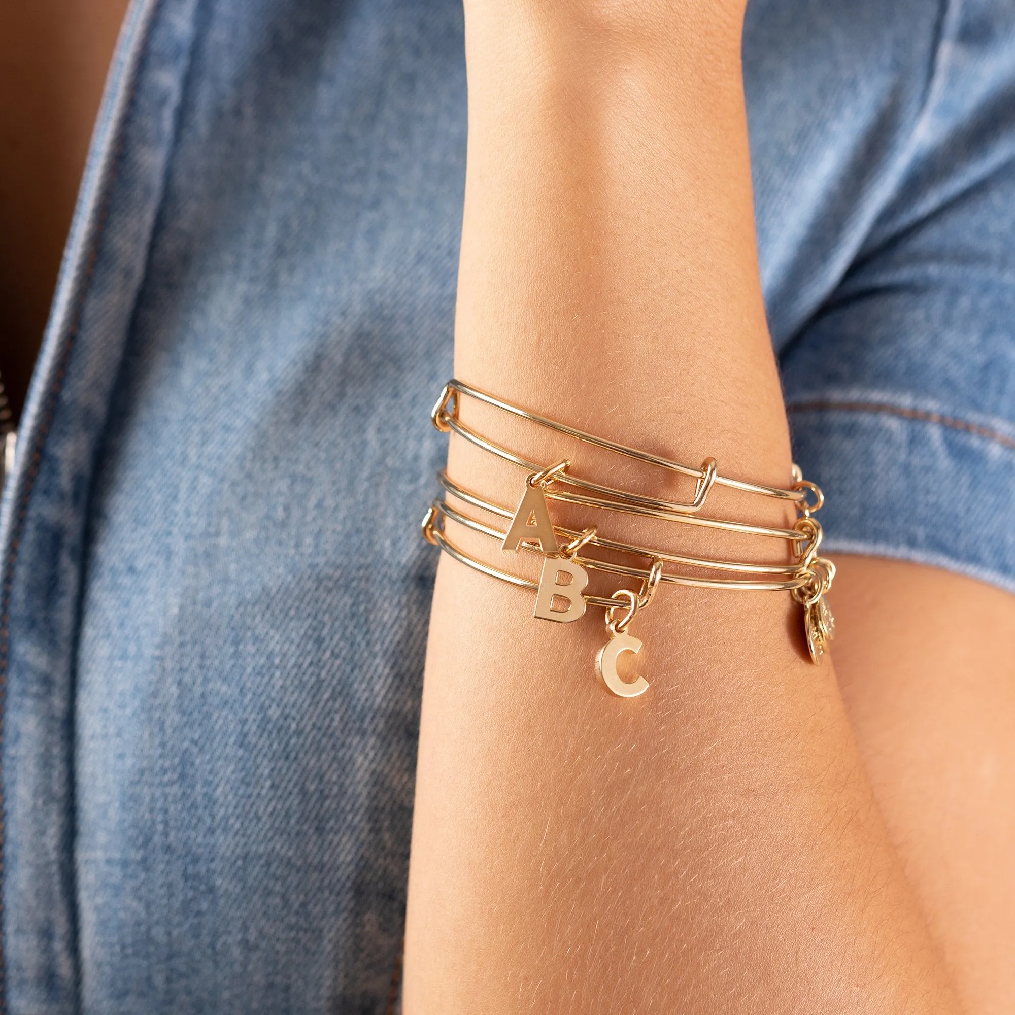 Initial G Charm Bangle