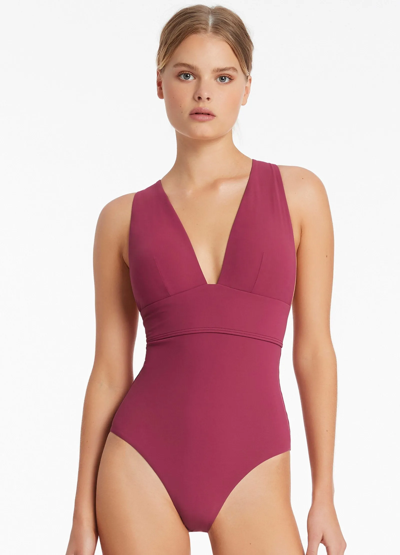 Jetset Plunge Tie Back One Piece - Orchid