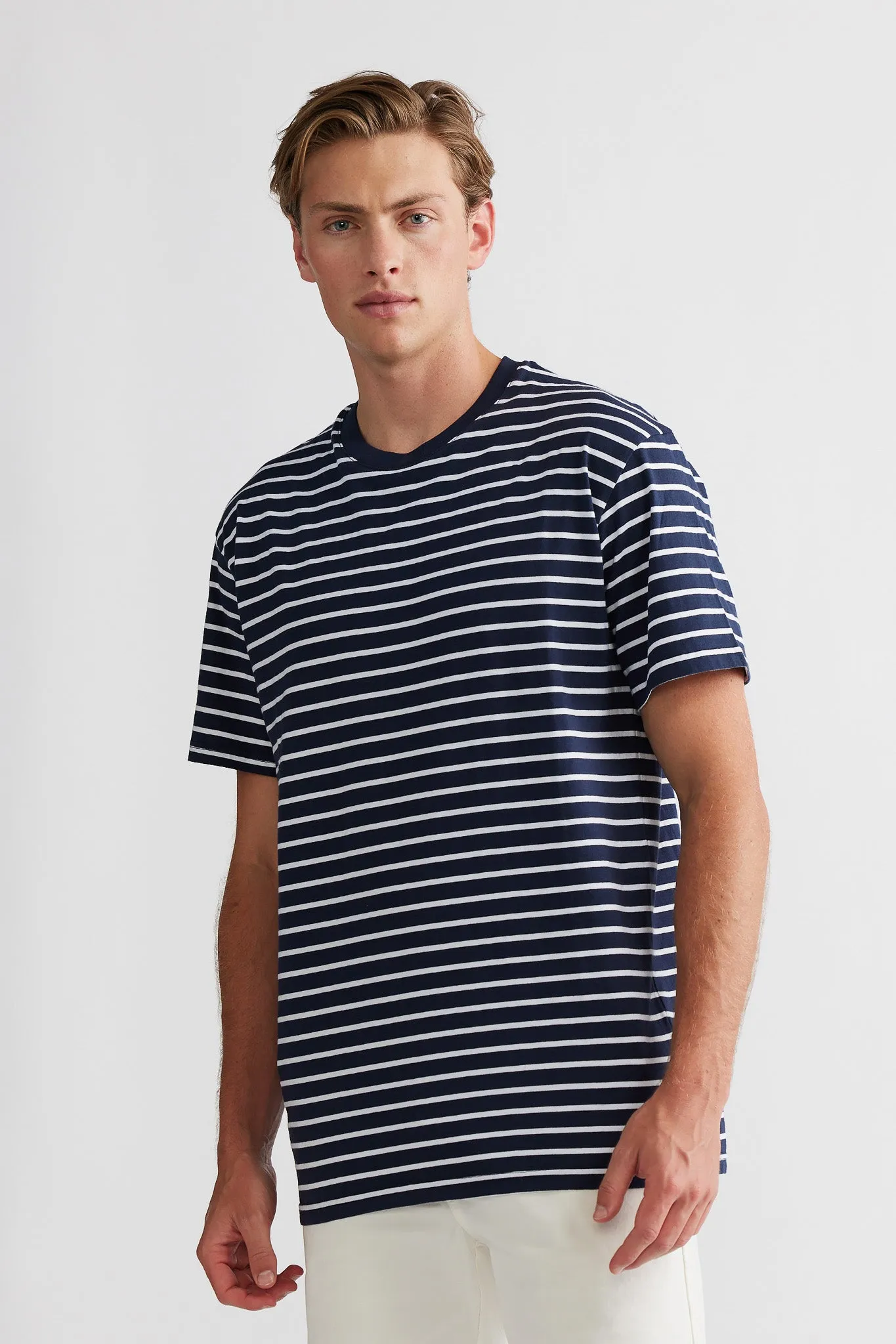 Louis Stripe T Shirt Navy