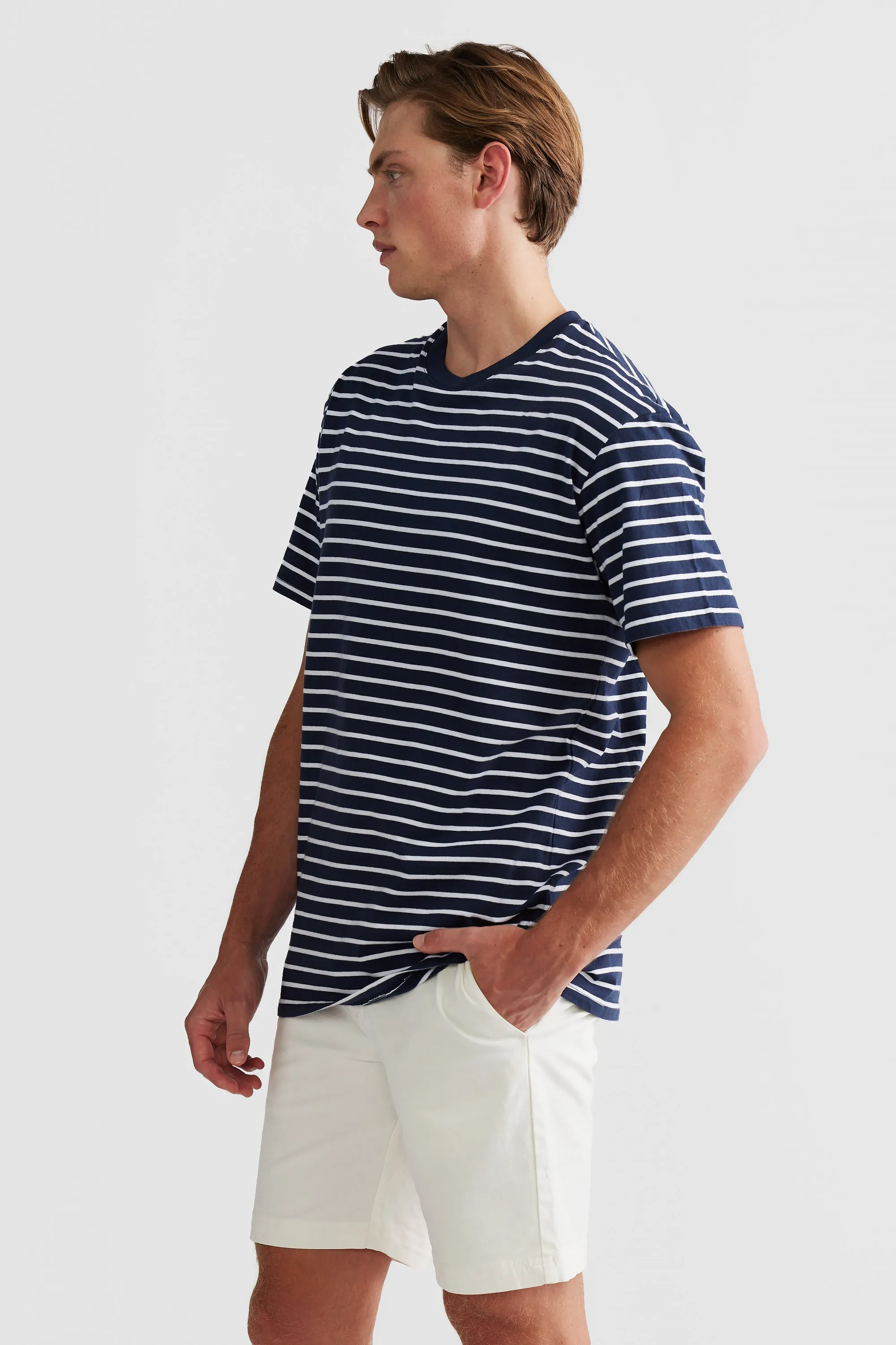 Louis Stripe T Shirt Navy