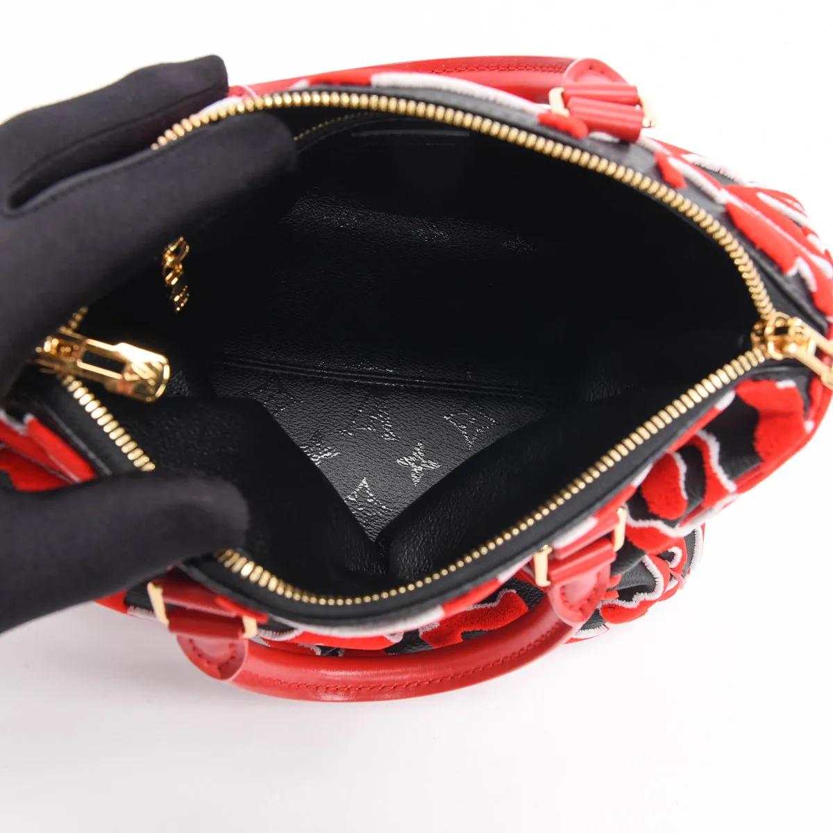 Louis Vuitton Black & Red Monogram Urs Fischer Speedy 25