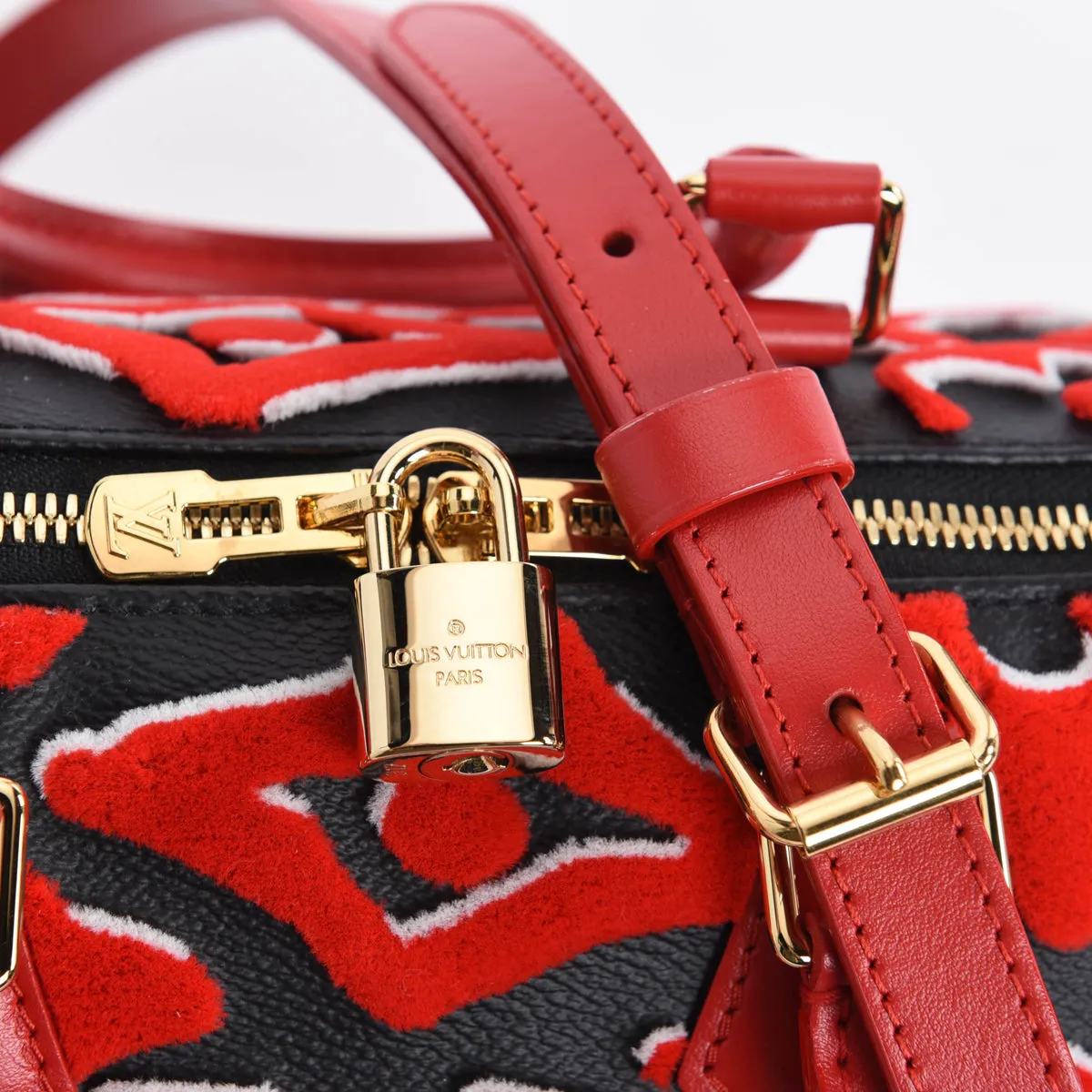 Louis Vuitton Black & Red Monogram Urs Fischer Speedy 25