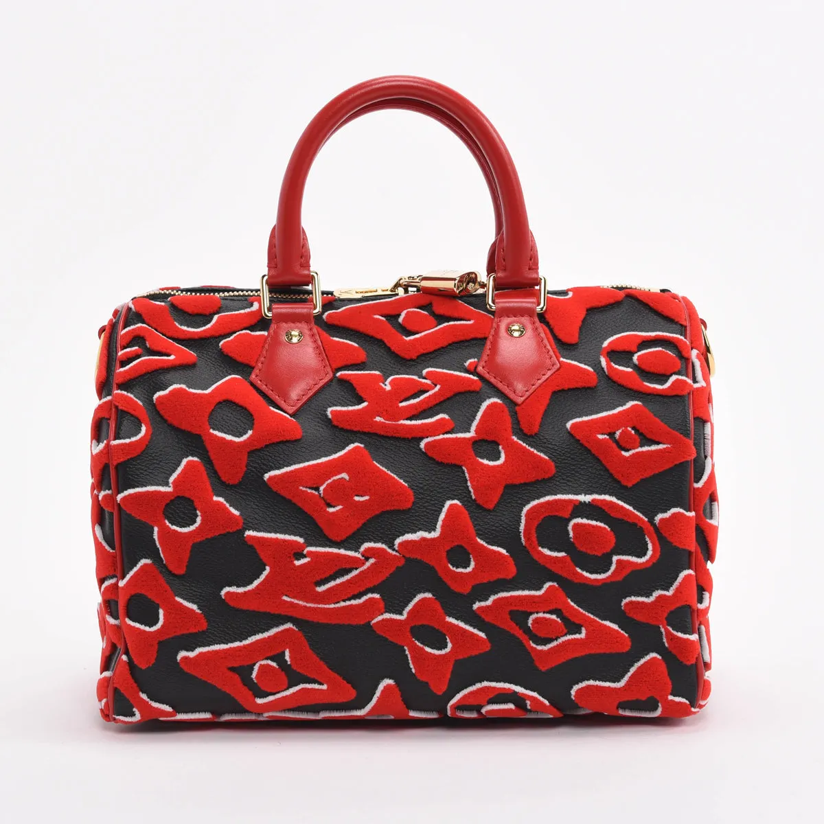 Louis Vuitton Black & Red Monogram Urs Fischer Speedy 25