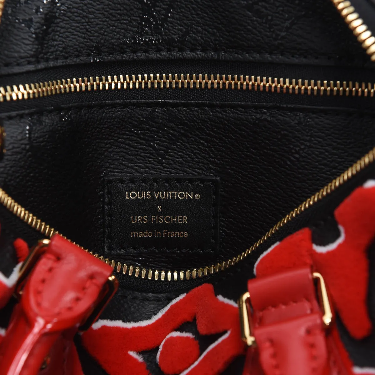 Louis Vuitton Black & Red Monogram Urs Fischer Speedy 25