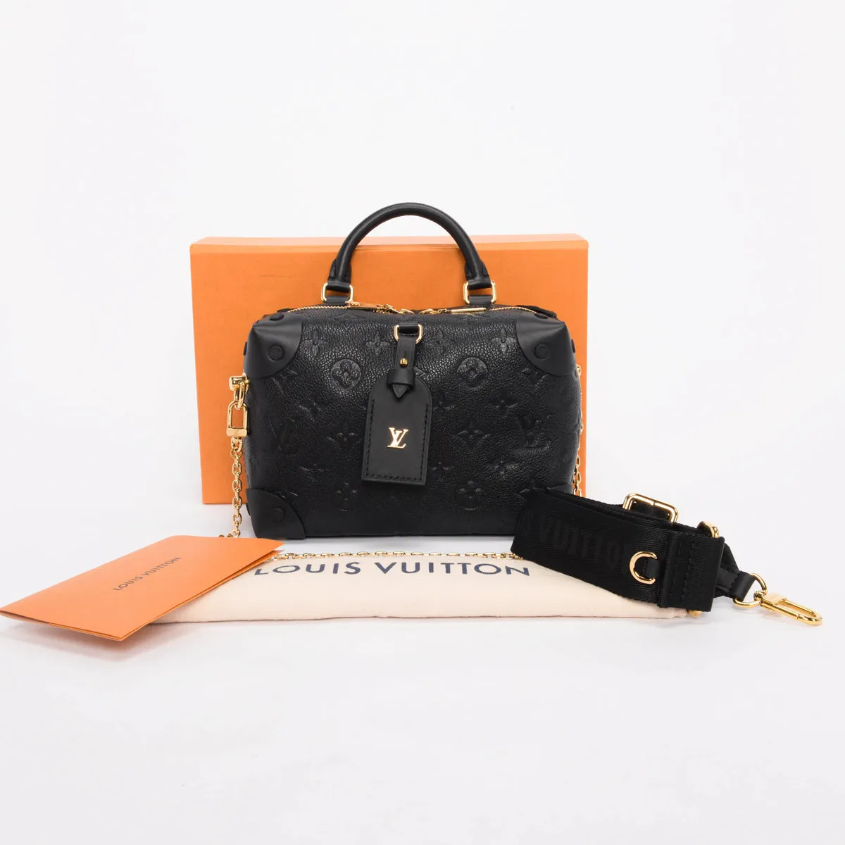 Louis Vuitton Black Monogram Empreinte Petite Malle Souple Bag