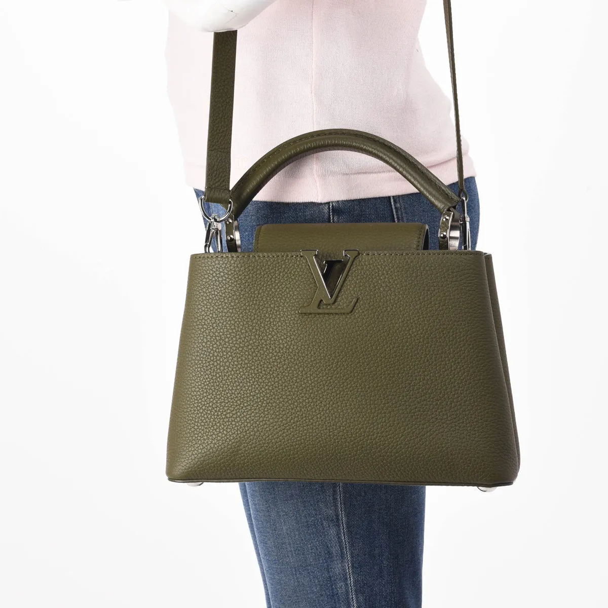 Louis Vuitton Khaki Taurillon Leather Capucines BB