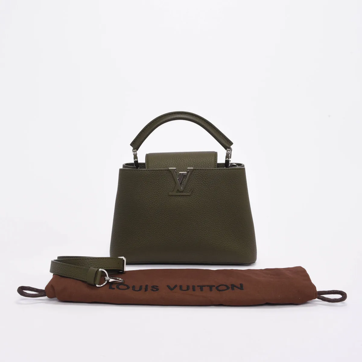 Louis Vuitton Khaki Taurillon Leather Capucines BB