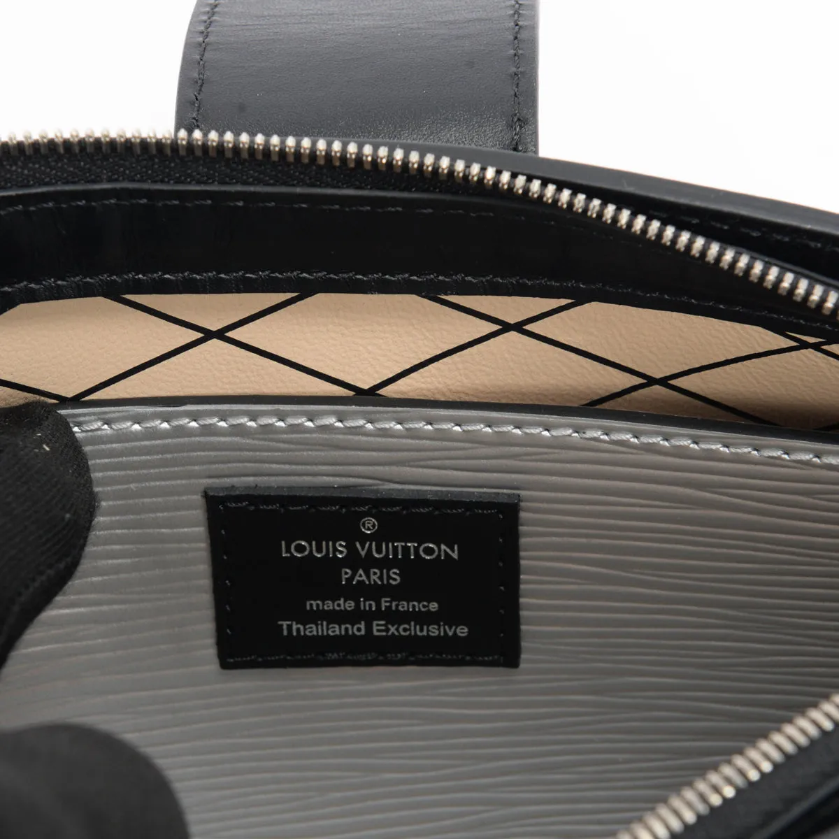 Louis Vuitton Silver & Black Epi Leather Trunk Clutch