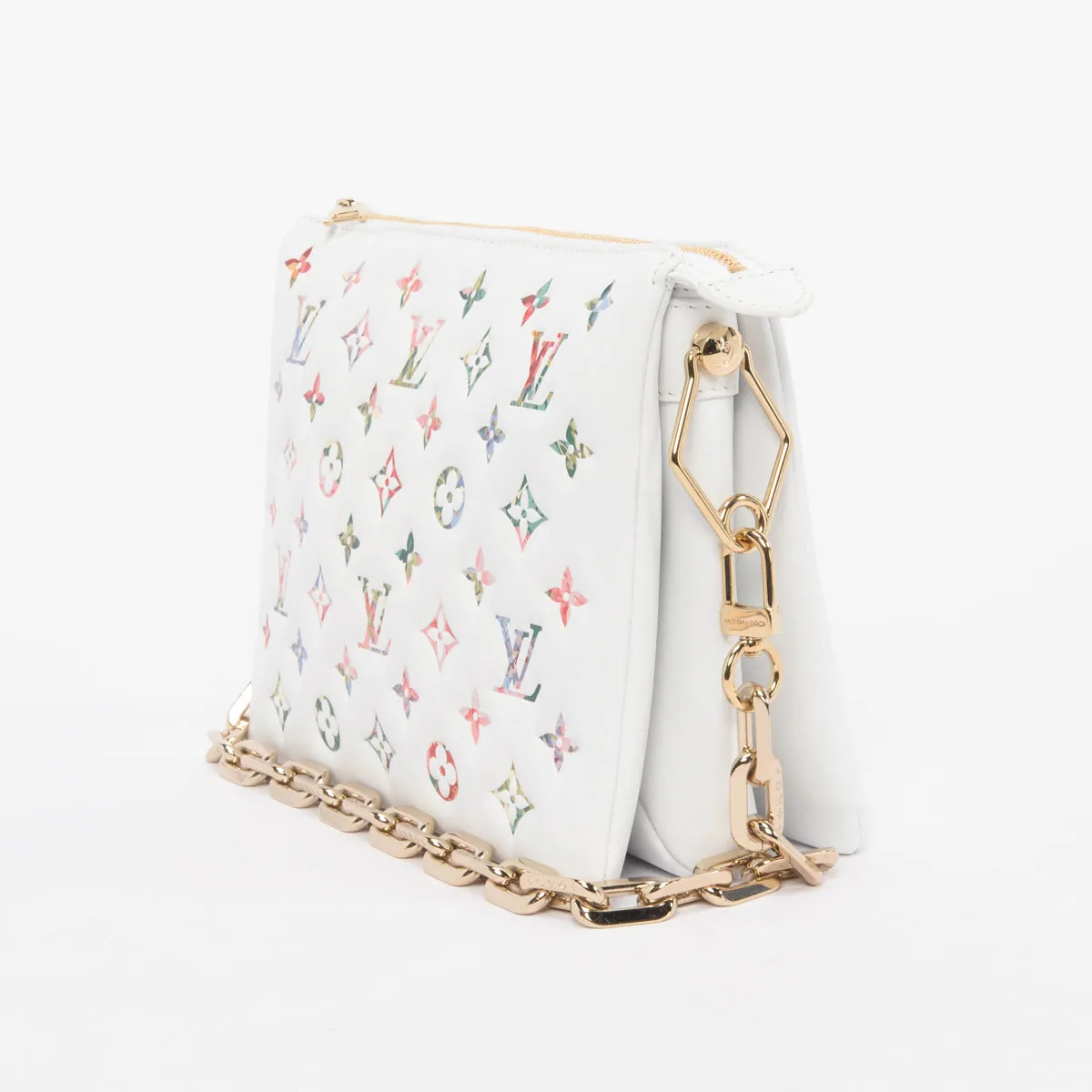 Louis Vuitton White Monogram Lambskin Garden Coussin PM