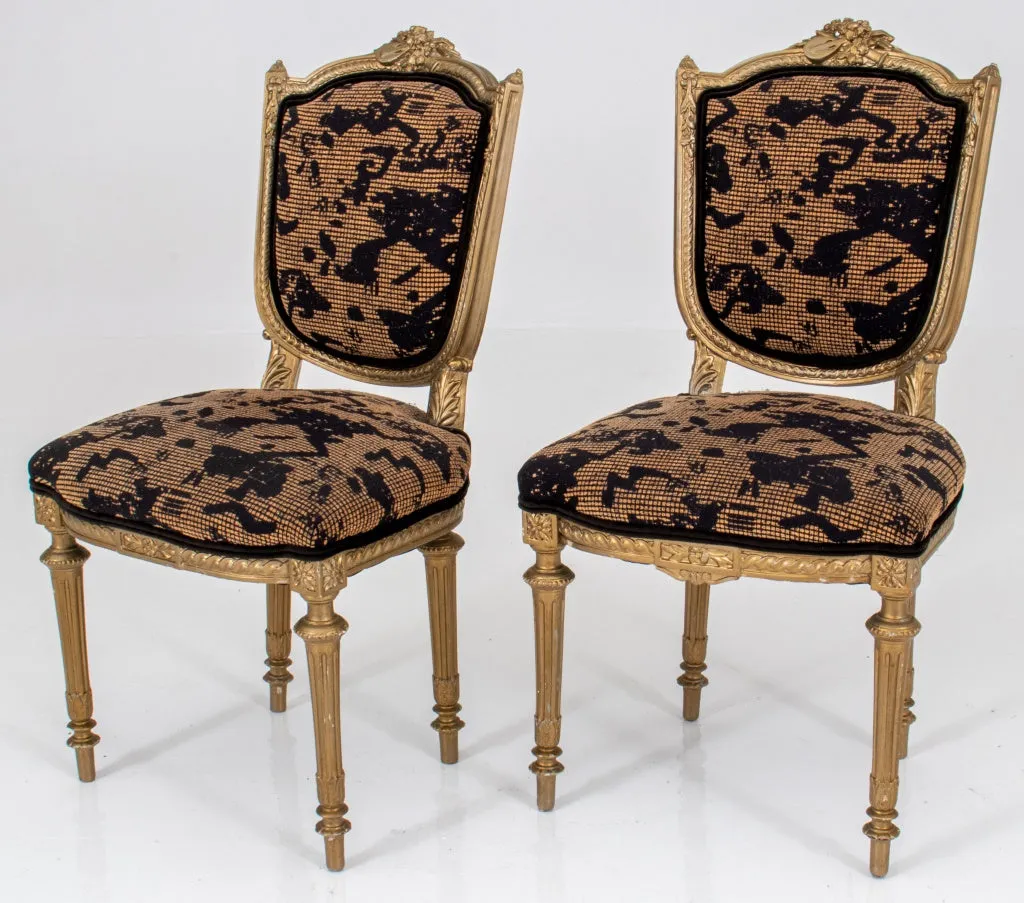 Louis XVI Style Side Chairs, Pair