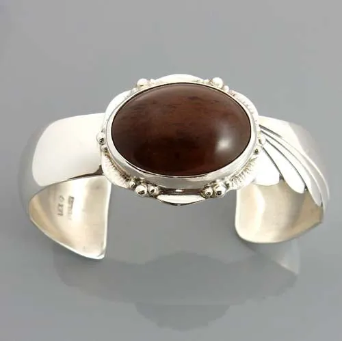 Mahogany Obsidian Sterling Silver Cuff Bracelet