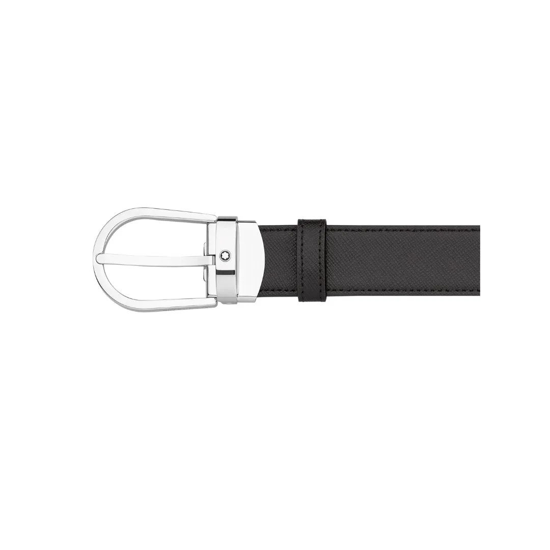 Montblanc Horseshoe buckle black/brown 30 mm reversible leather belt