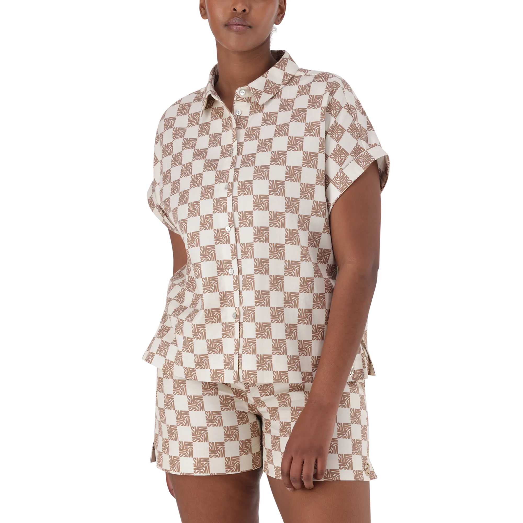 NAVAEH ICE COFFEE ALLOVER PRINTED SHIRT