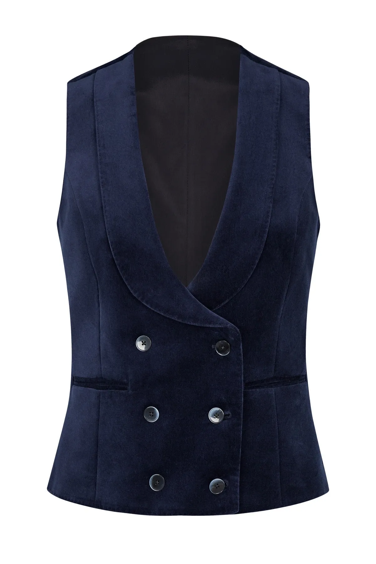 Navy Velvet Waistcoat