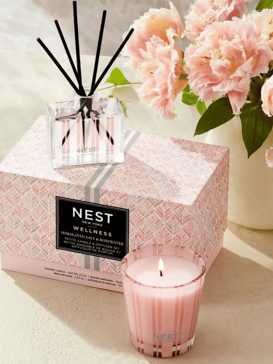 Nest Himalayan Salt & Rosewater Petite Candle and Diffuser Set