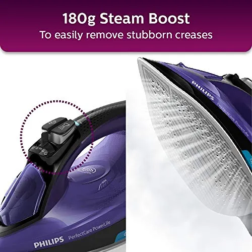 PHILIPS Perfect Care Power Life Steam Iron GC3925/34, 2400W, Safety Shut-Off with No-Burns Guaranteed