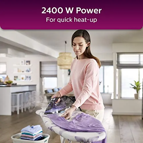 PHILIPS Perfect Care Power Life Steam Iron GC3925/34, 2400W, Safety Shut-Off with No-Burns Guaranteed