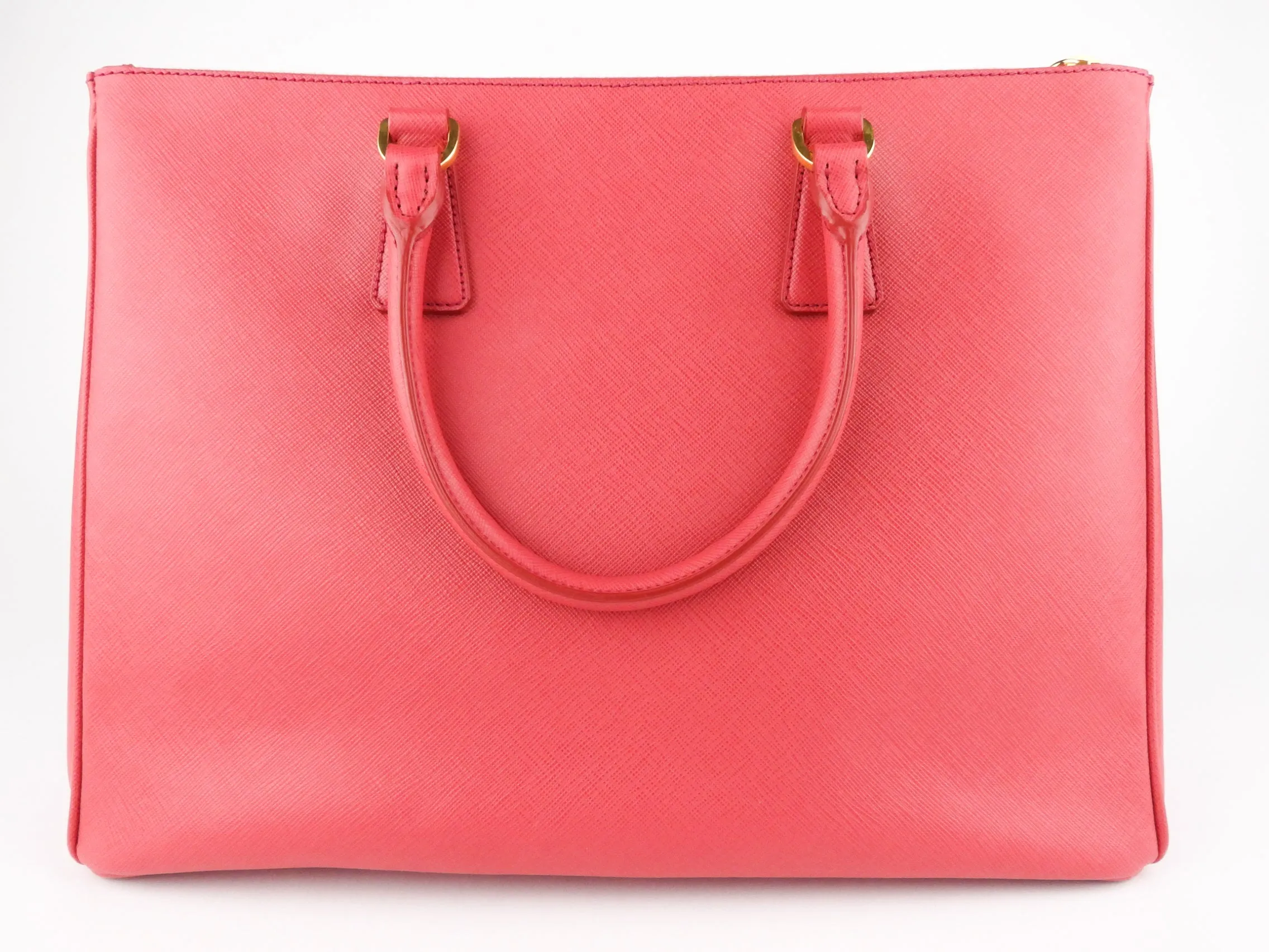 Prada Pink Saffiano Leather Large Galleria Double Zip Tote