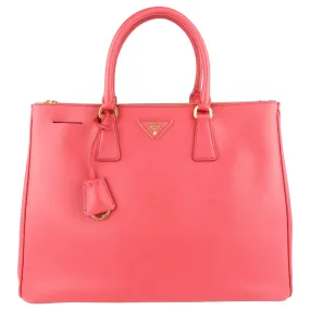 Prada Pink Saffiano Leather Large Galleria Double Zip Tote