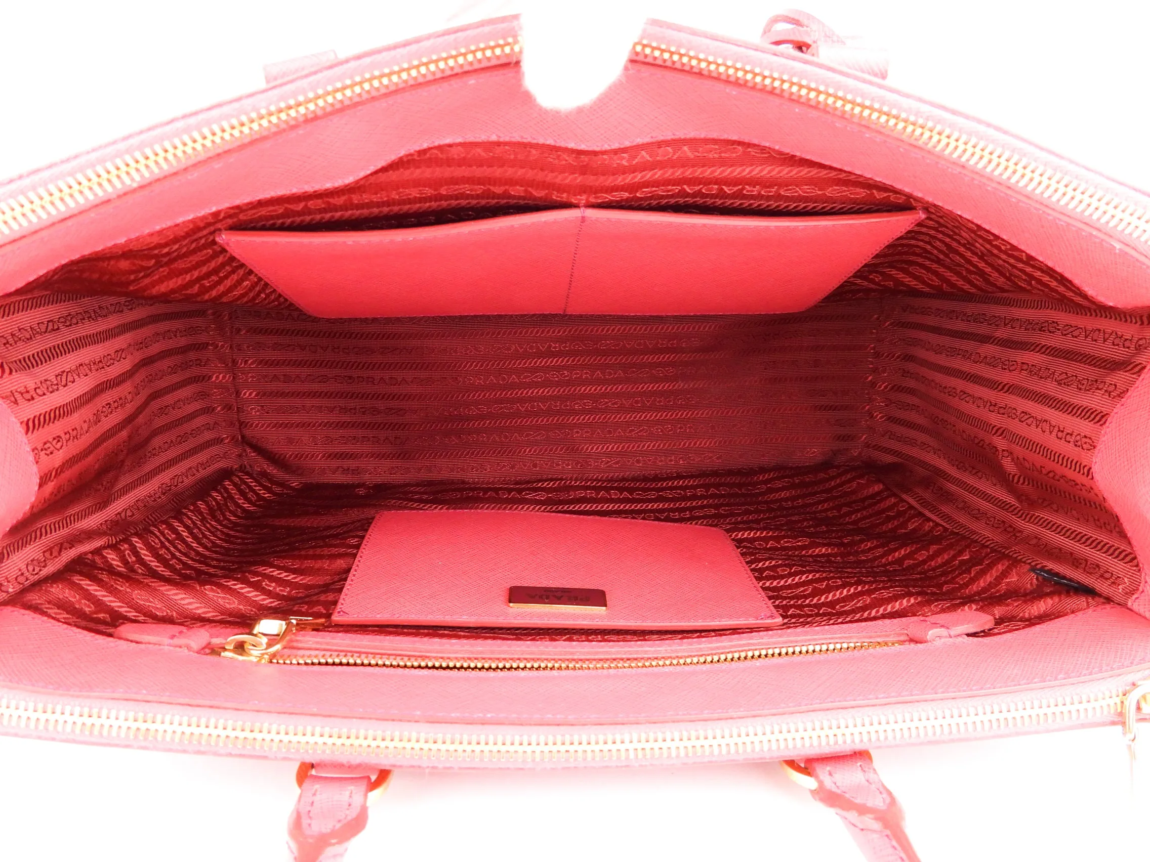 Prada Pink Saffiano Leather Large Galleria Double Zip Tote