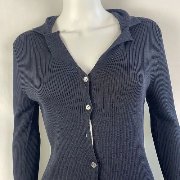 PradaNavy Ribbed Silk NWT Cardigan