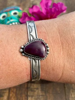 Purple Spiny Stamped Cuff- D